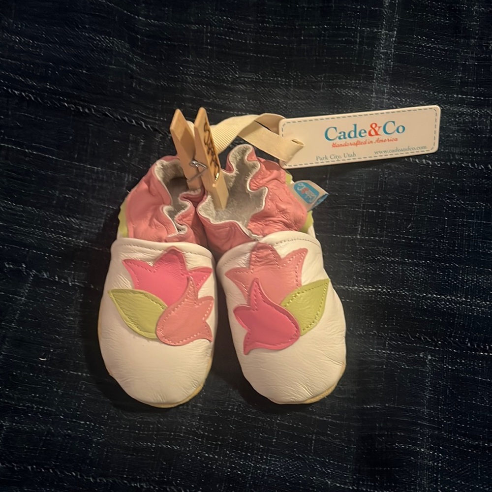 Cade & Co. leather baby moccasins